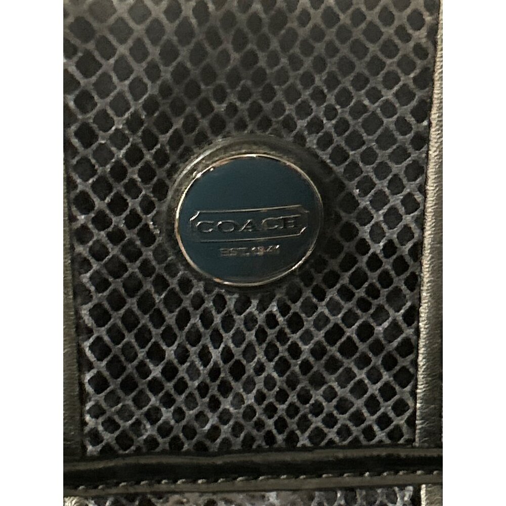 Coach Signature Black Python Stripe Tote Shoulder… - image 8